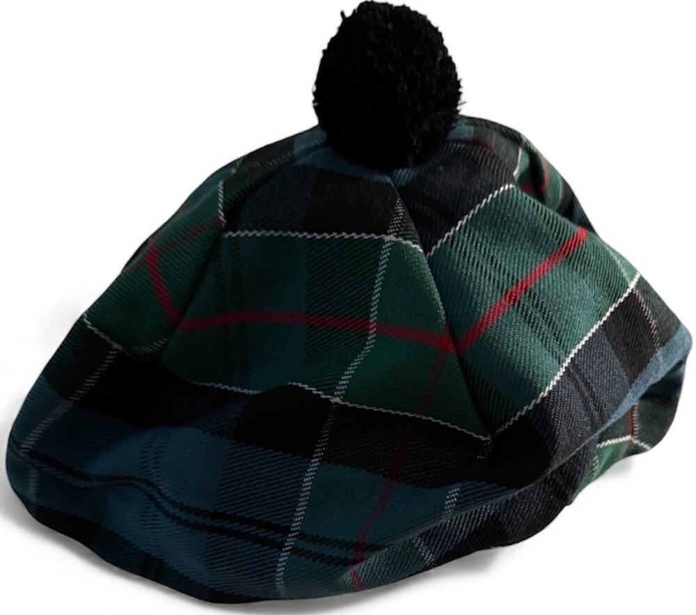 Scottish Traditional Tam o' Shanter Hat, Black Watch Tartan Plaid